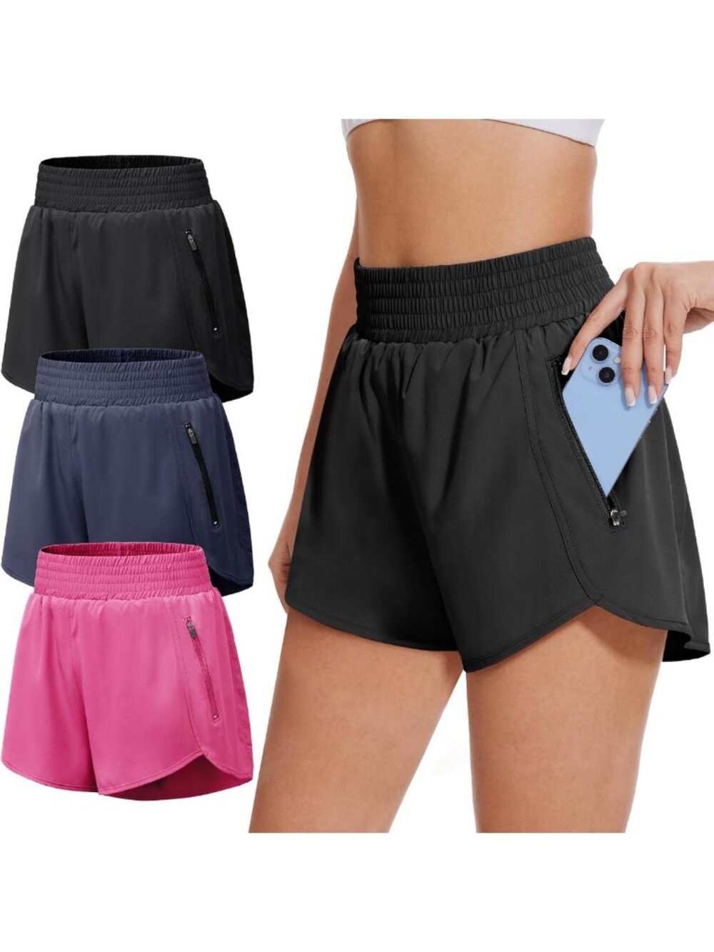 5 Pack Women's Athletic Workout Shorts with Pockets - Running & Fitness Gear
